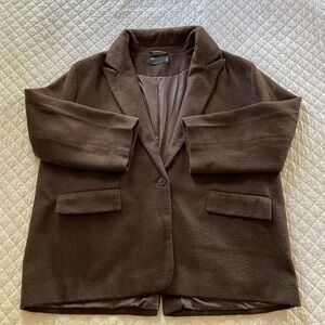 ASOS Curve Smart Oversized Grandad Brown Blazer